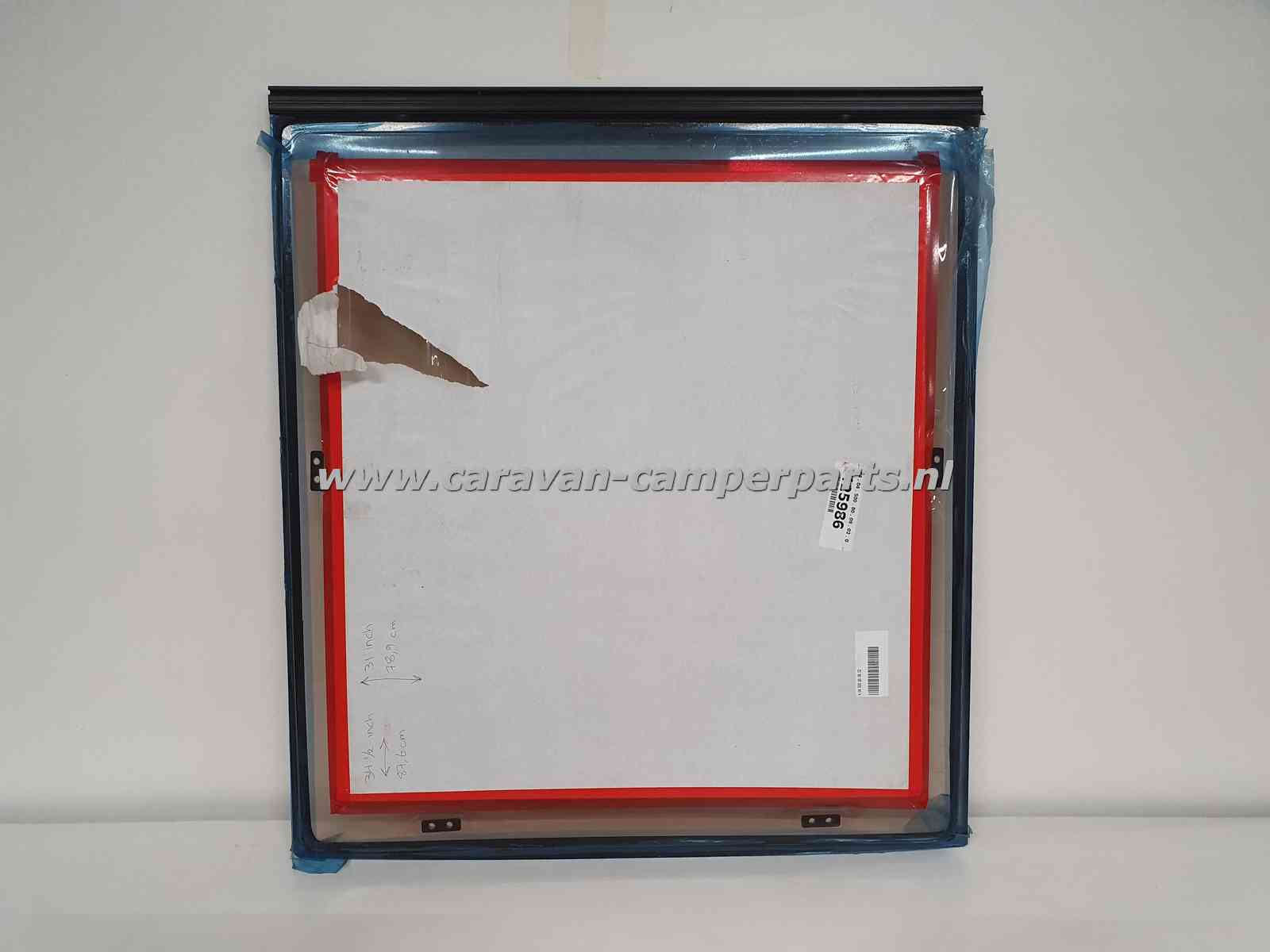 Polyplastic raam 87x79cm, zwarte rand
