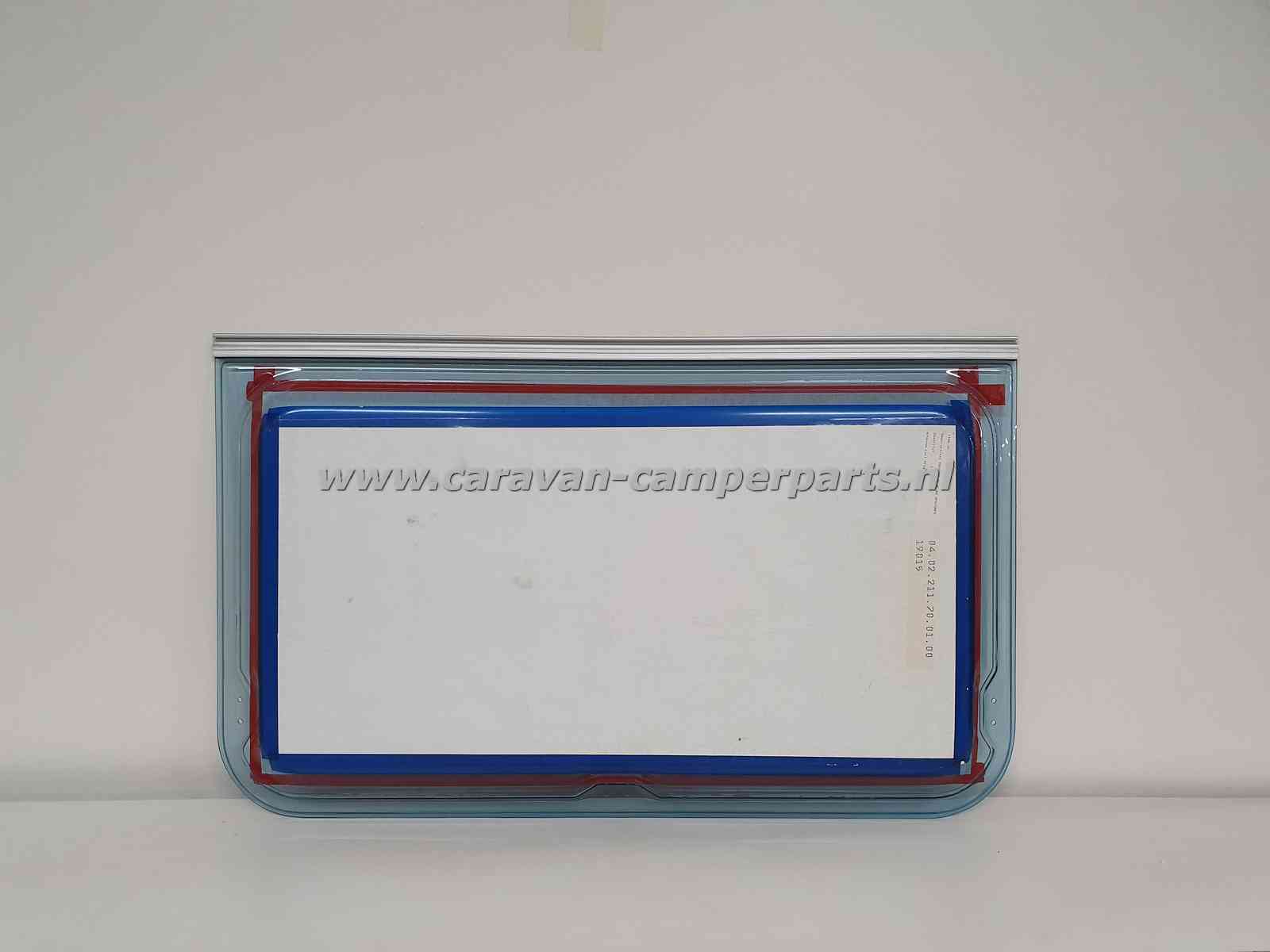 Polyplastic raam 95x56cm, blauw getint