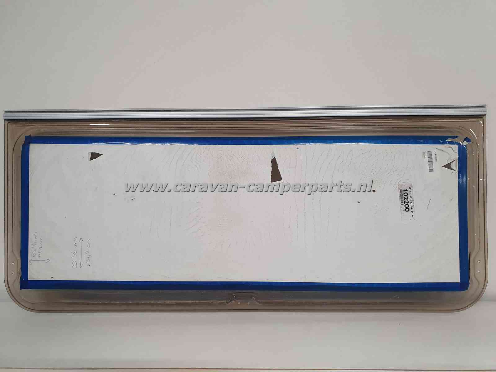 Polyplastic raam 135x57cm, bruin getint