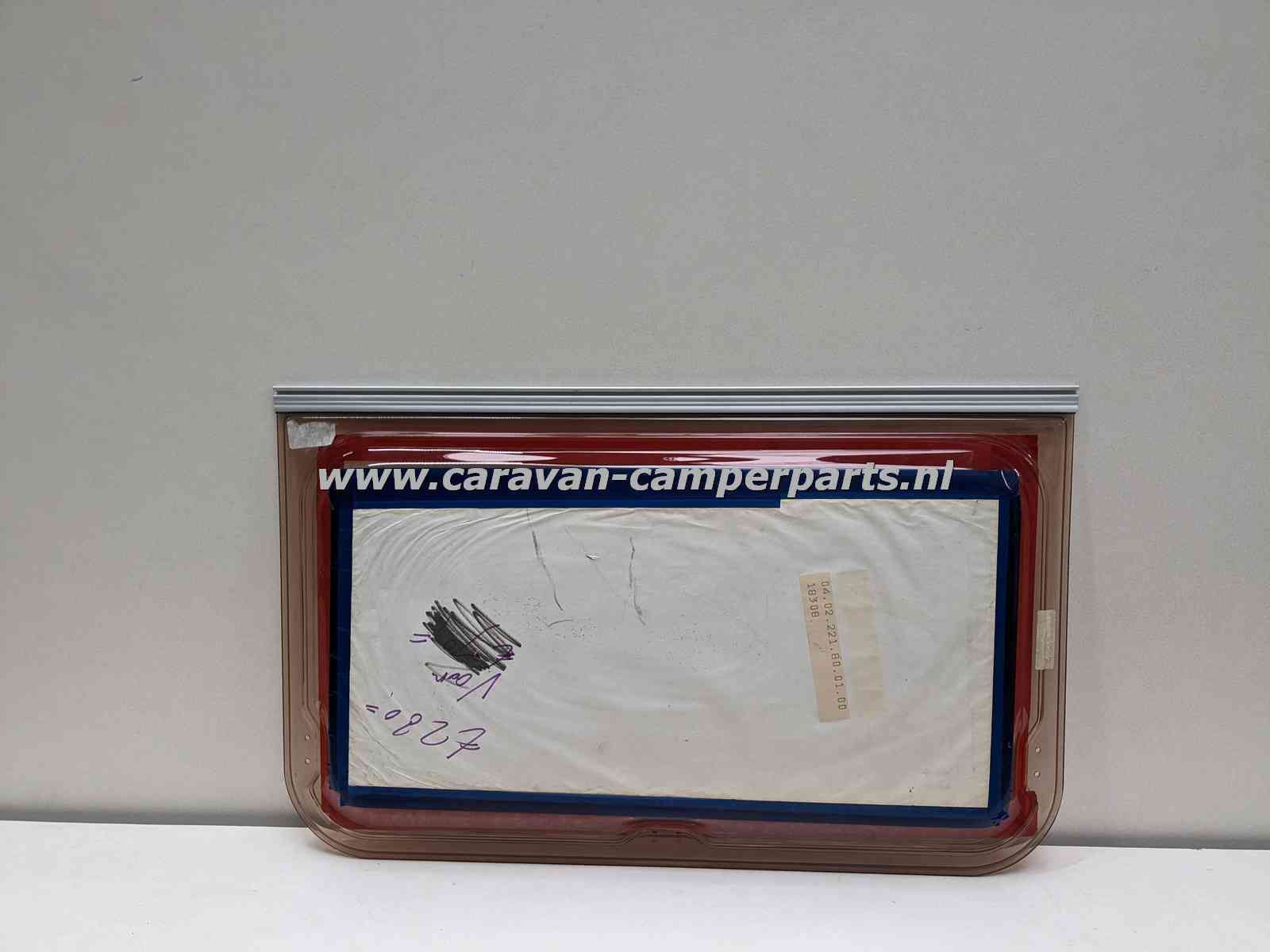 Polyplastic raam 85x52cm roze getint